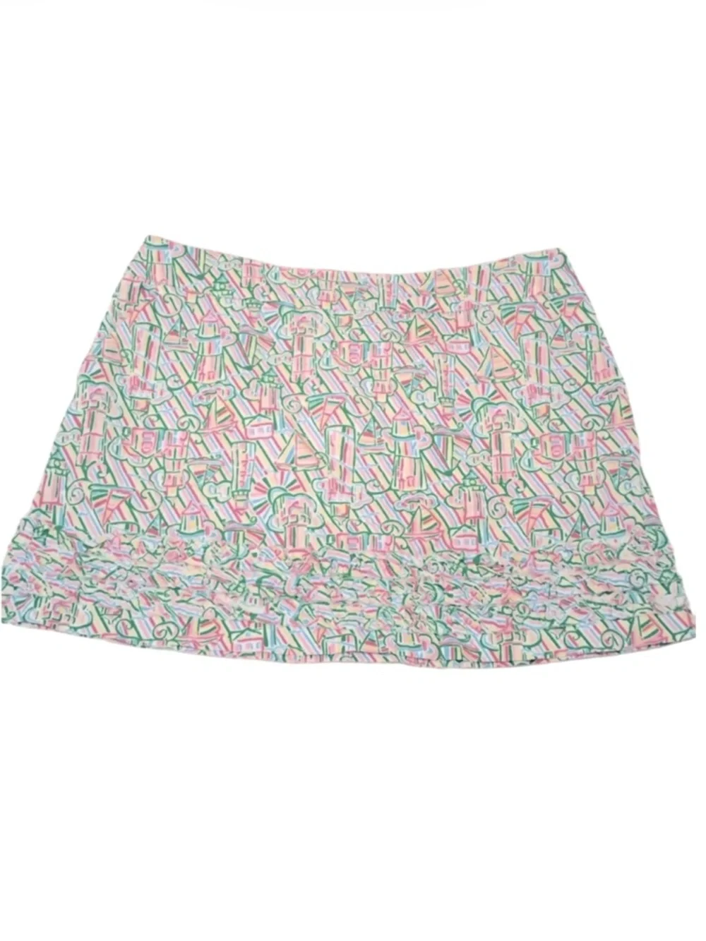 Lilly Pulitzer Skort Size 10 Ruffles Boats Tenniscore Guiding Light Lighthouse
